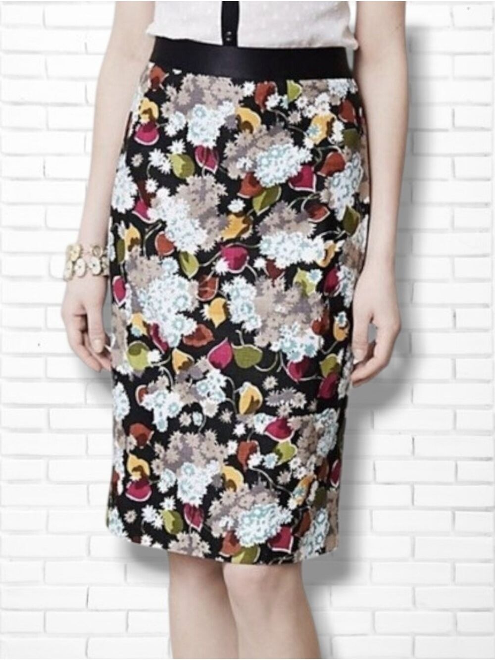 Anthropologie Girls from Savoy Eero Floral Pencil Skirt Size 6